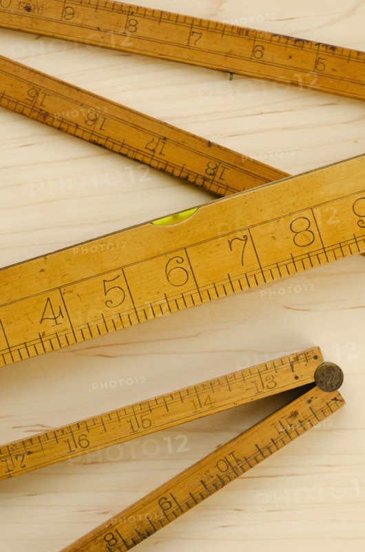 Close up view of wooden measure.