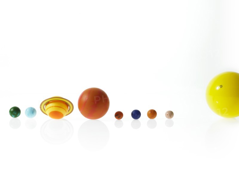 Solar system on white background. Photo: David Arky