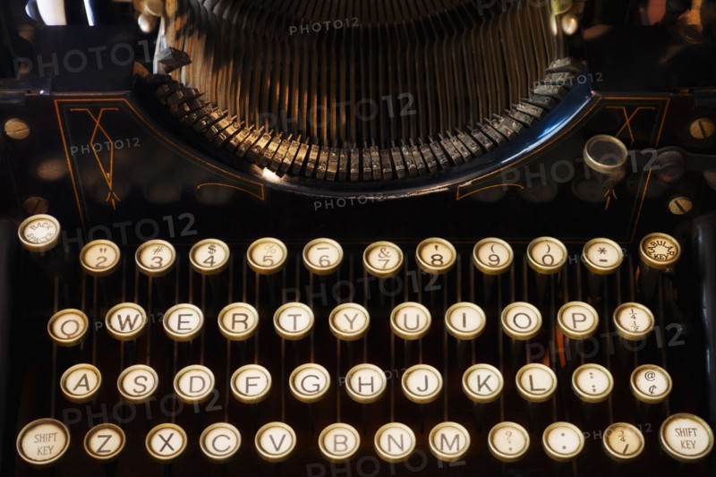Close-up of antique typewriter.