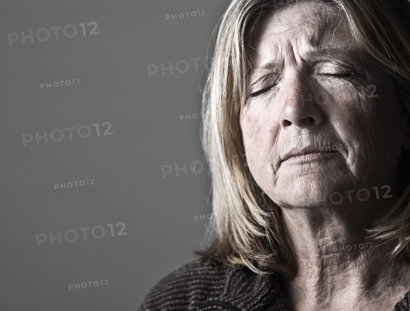 Studio portrait of senior woman. Photo: Justin Paget