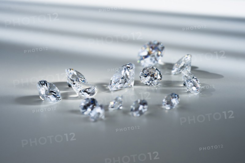 Studio shot of diamonds.