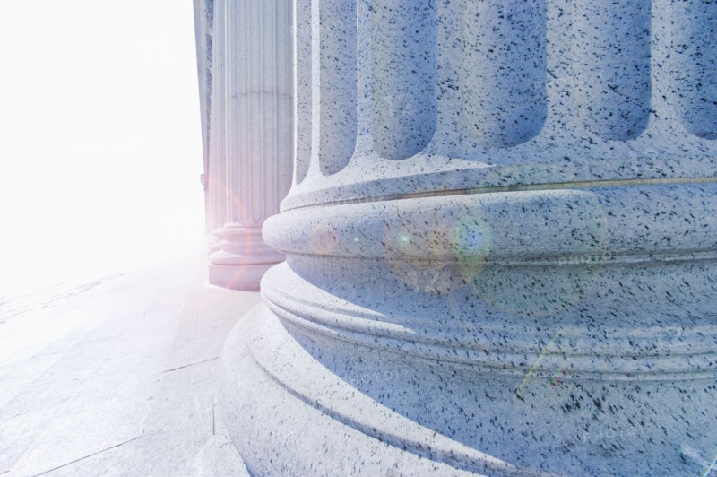 USA, New York City, New York, close up of column in sunlight.