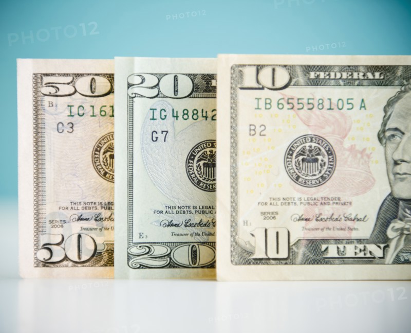 Studio shot of banknotes. Photo : Jamie Grill Photography