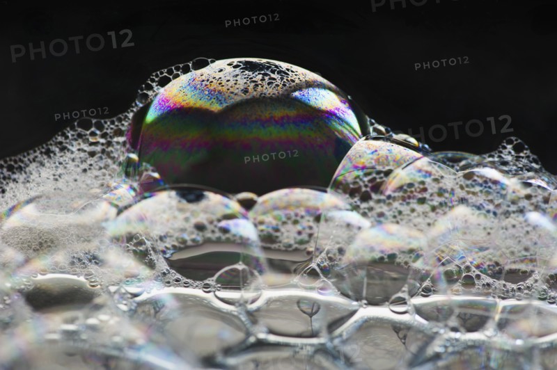 Close up of soap bubbles.