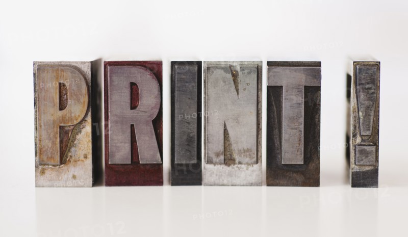 Close up of single word made of printing blocks.