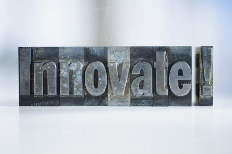Close up of single word made of printing blocks.