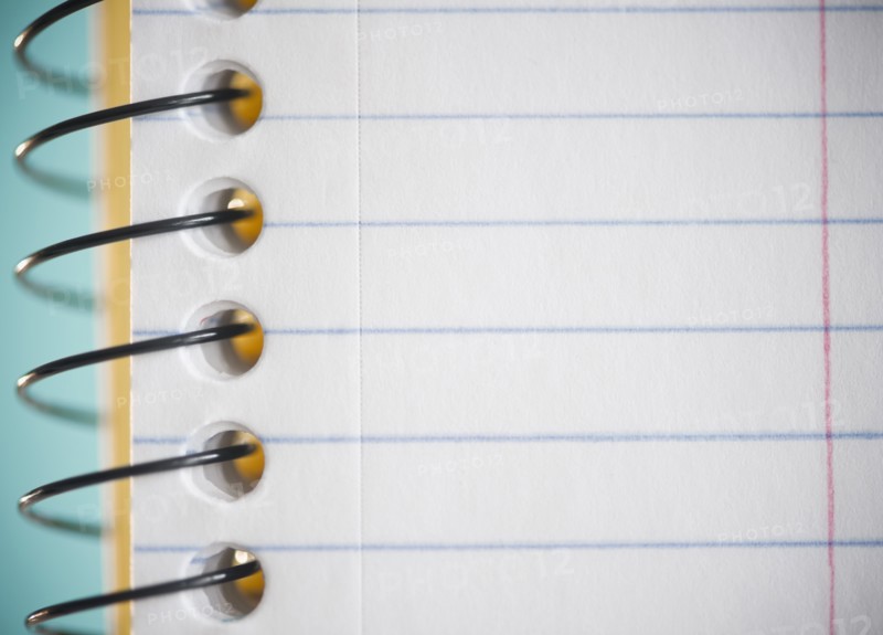 Studio shot of spiral notebook. Photo : Jamie Grill Photography