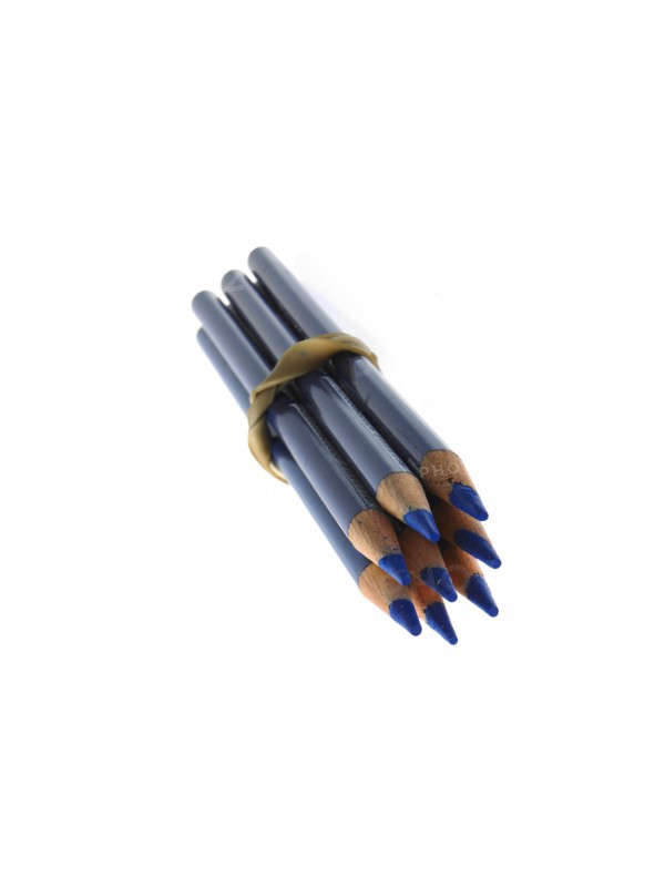 Studio shot of bunch of blue pencils. Photo: David Arky