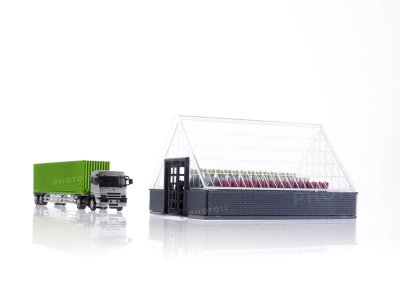 Toy truck and toy house. Photo: David Arky
