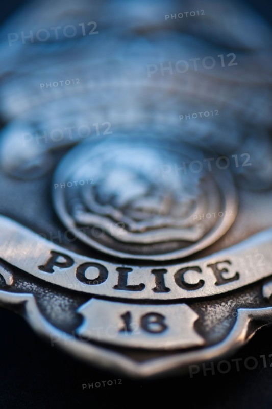 Close-up of United States Police badge.