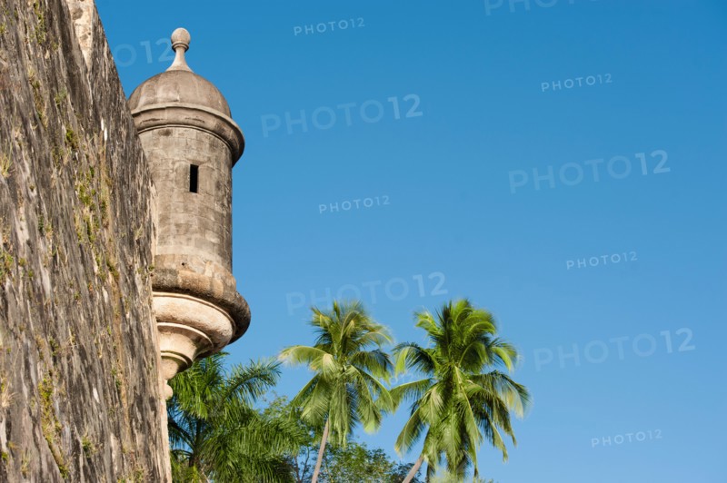 Puerto Rico, Old San Juan, section of El Morro Fortress.