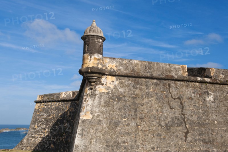 Puerto Rico, Old San Juan, section of El Morro Fortress.