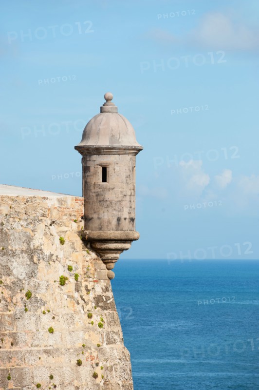Puerto Rico, Old San Juan, section of El Morro Fortress.