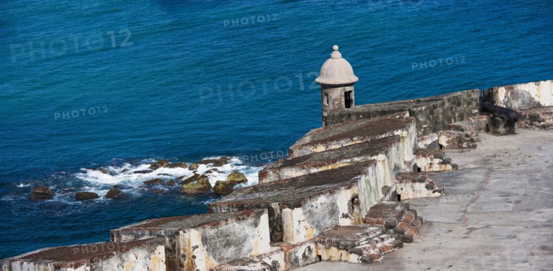 Puerto Rico, Old San Juan, section of El Morro Fortress.