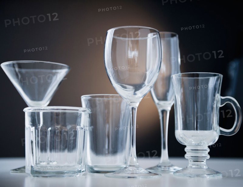 Studio shot of various glasses. Photo : Jamie Grill Photography