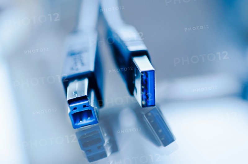 Close up of USB cable.