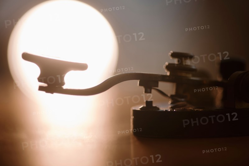 Close-up of telegraph key.
