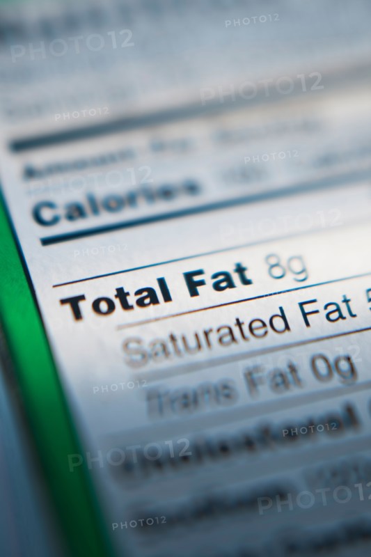 Close-up of nutrition information.
