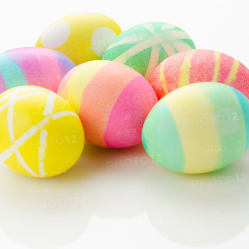 Studio shot of colorful Easter eggs.