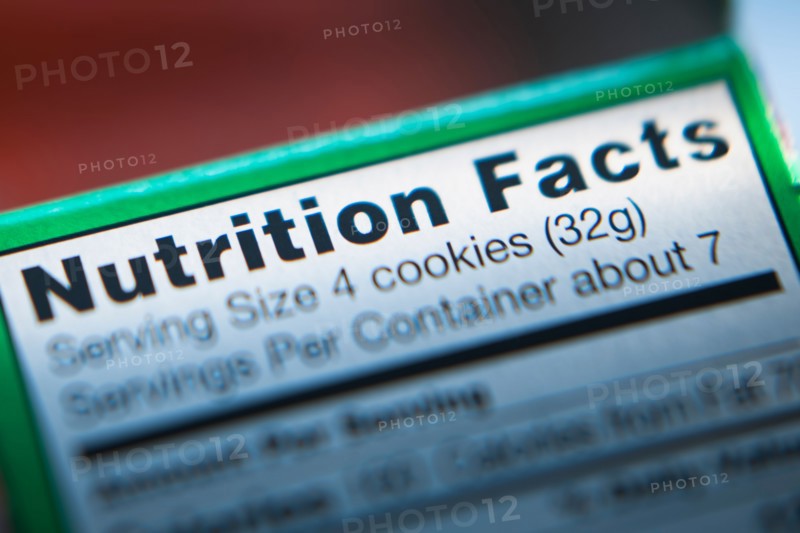 Close-up of nutrition information.
