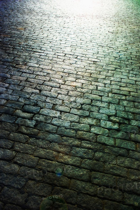 Cobblestoned street.
