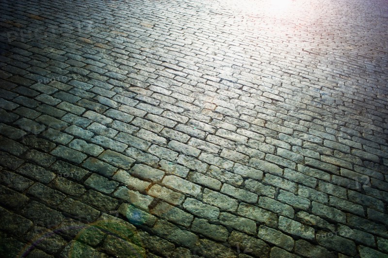 Cobblestoned street.