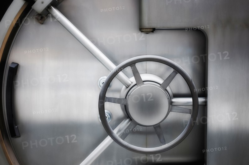 Close up of vault lock.