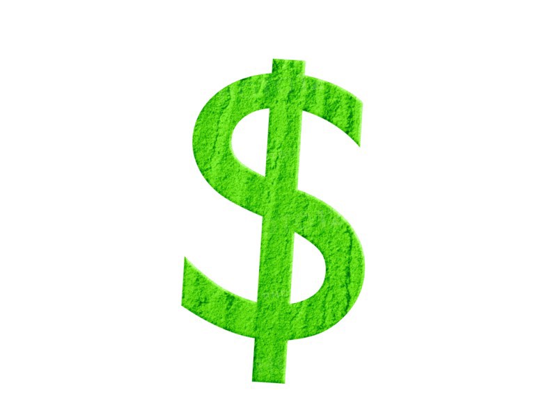 Studio shot of Wasabi Powder making US Dollar Sign on white background. Photo : David Arky