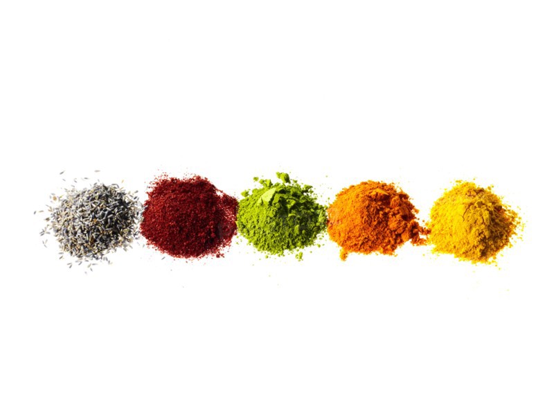 Studio shot of piles of spices. Photo : David Arky