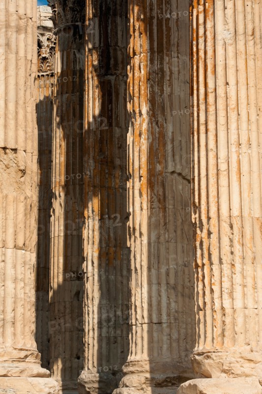 Greece, Athens, Corinthian columns of Temple of Olympian Zeus.