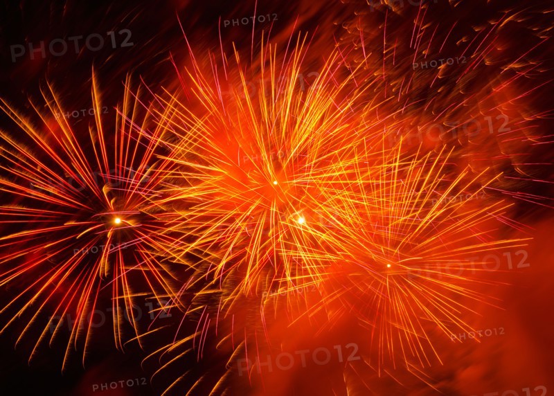 Fireworks explosion against night sky.