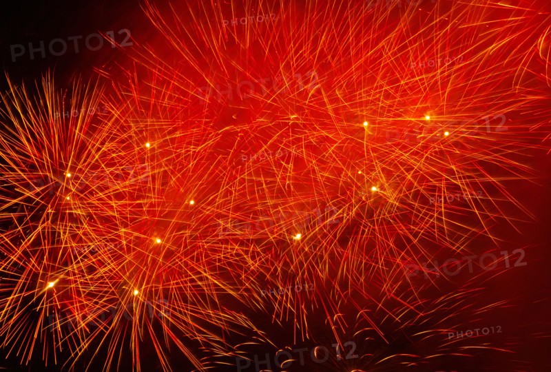 Fireworks explosion against night sky.