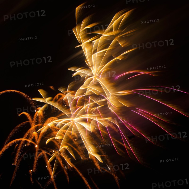 Fireworks explosion against night sky.