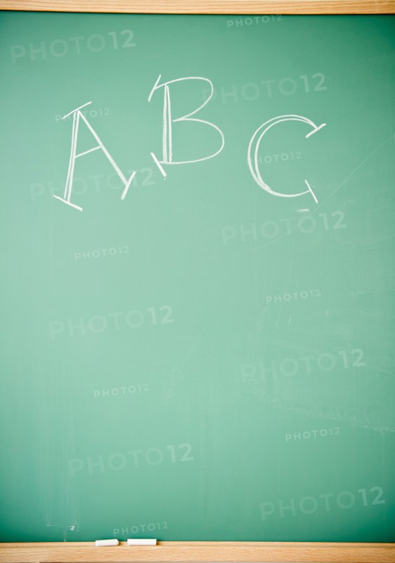 Close up of blackboard with ABC letters. Photo: Jamie Grill