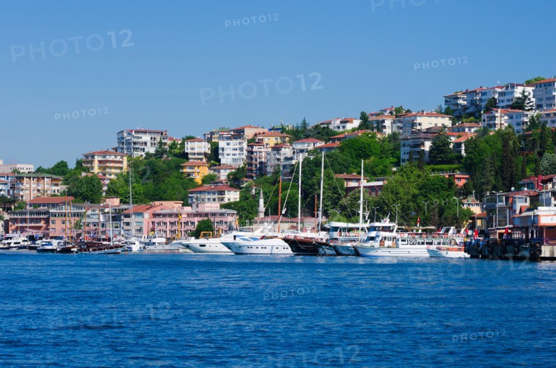 Turkey, Istanbul, Boats on the Bosphorus .