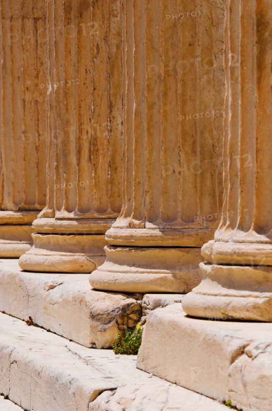 Greece, Athens, Acropolis, Doric columns of Propylaea.