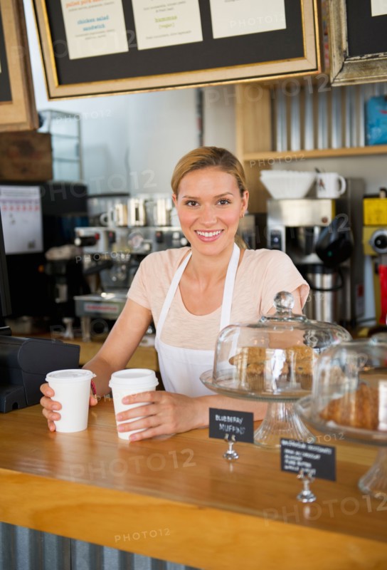 Female cafe owner.