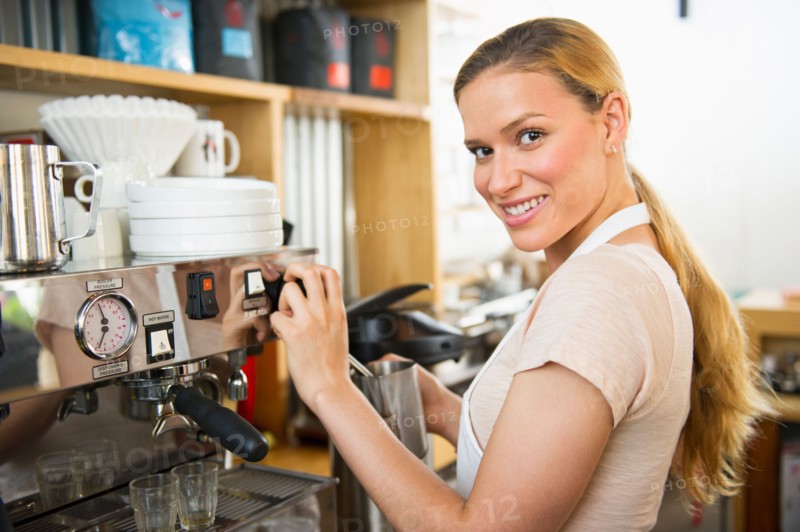Female cafe owner.