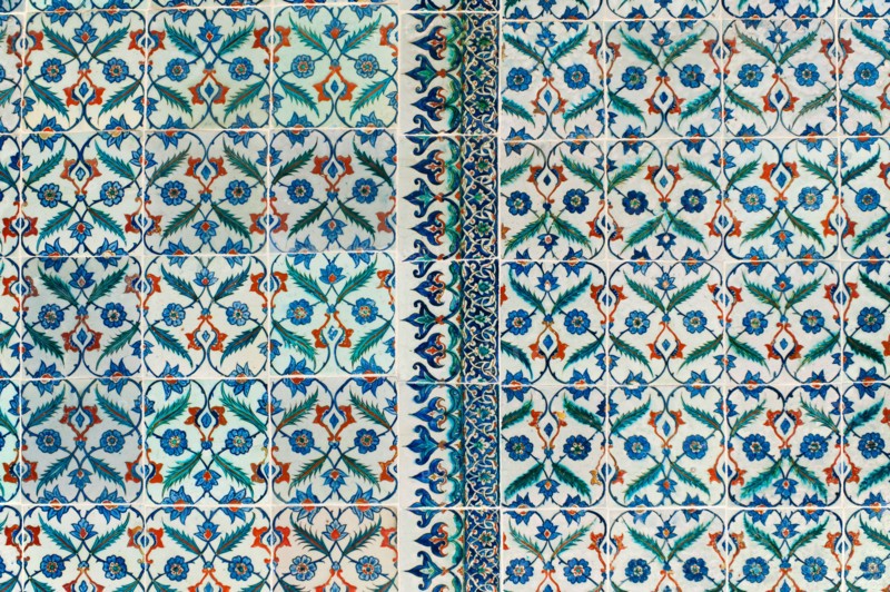 Turkey, Istanbul, Topkapi Palace tilework.