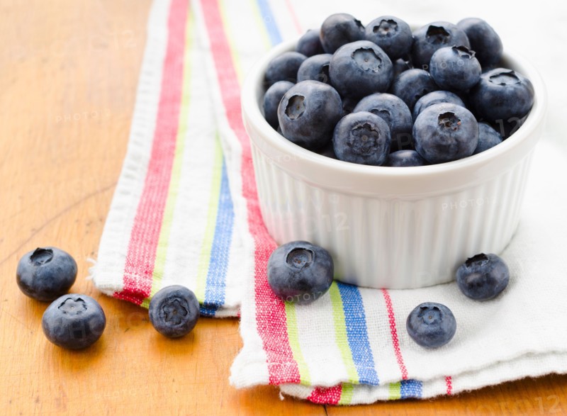 Bowl of blueberries.