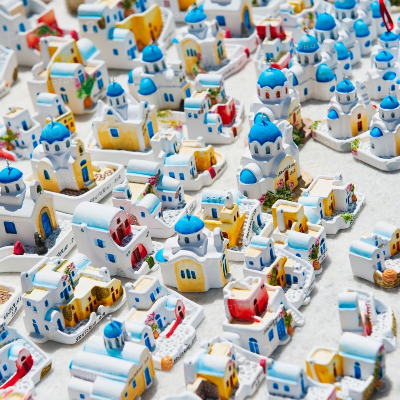 Greece, Cyclades Islands, Santorini, Oia, Church souvenirs.