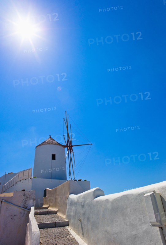 Greece, Cyclades Islands, Santorini, Oia, Old windmill.