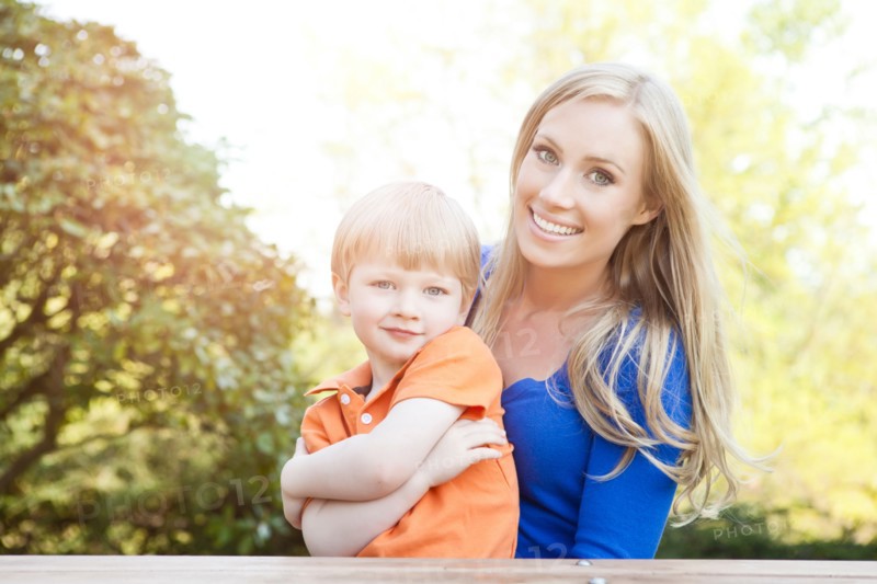 Portrait of mother and son (2-3) in park. Photo : Take A Pix Media
