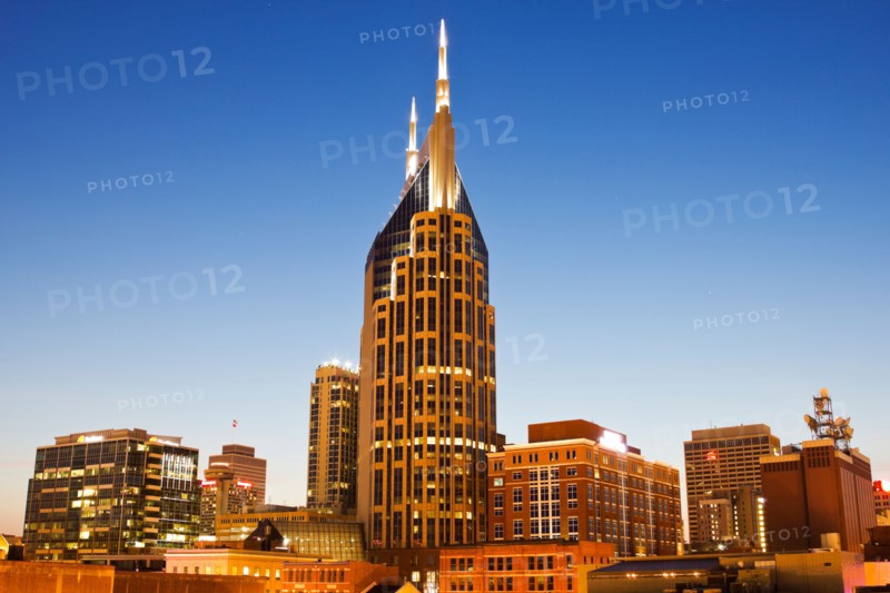 USA, Tennessee, Nashville, Evening skyline. Photo : Henryk Sadura