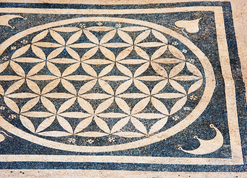 Turkey, Ephesus, Private house floor mosaic pattern.