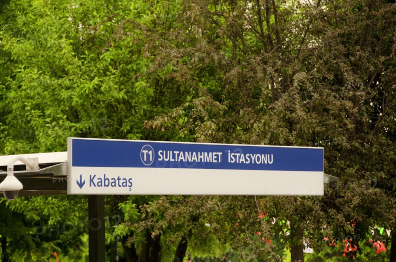 Turkey, Istanbul, station sign. Photo: Tetra Images