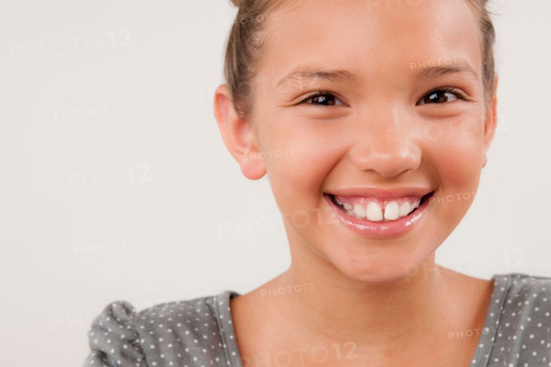 Studio portrait of girl (8-9). Photo: Rob Lewine