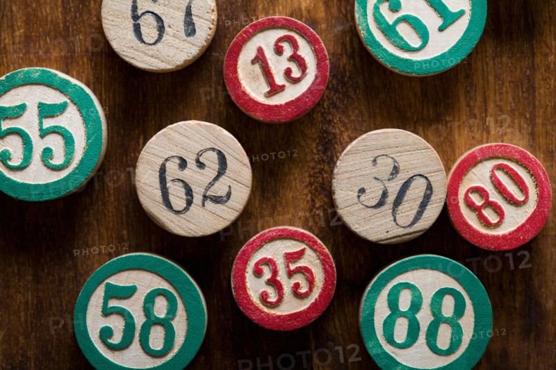 Studio shot of buttons with numbers. Photo: Kristin Lee