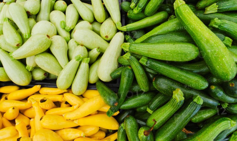 Heap of zucchini and squash.