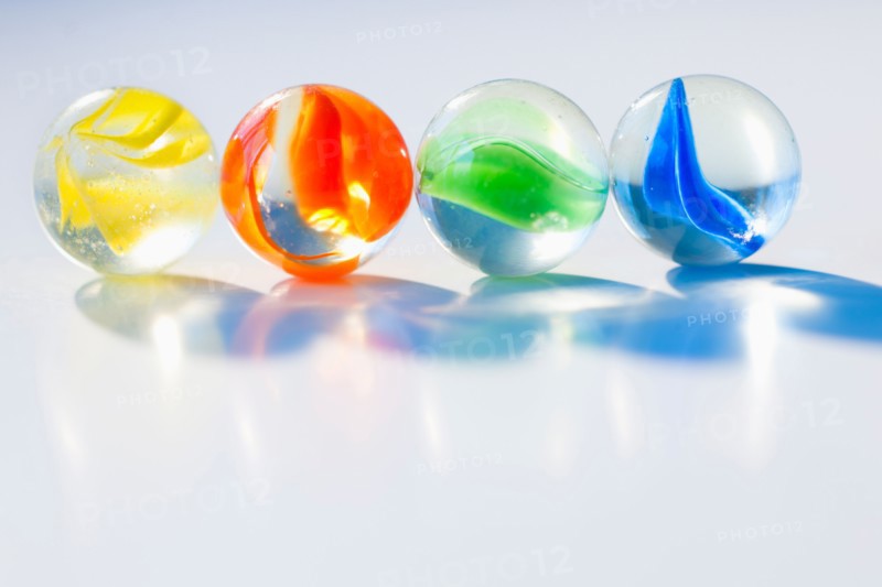 Studio shot of colorful marbles.